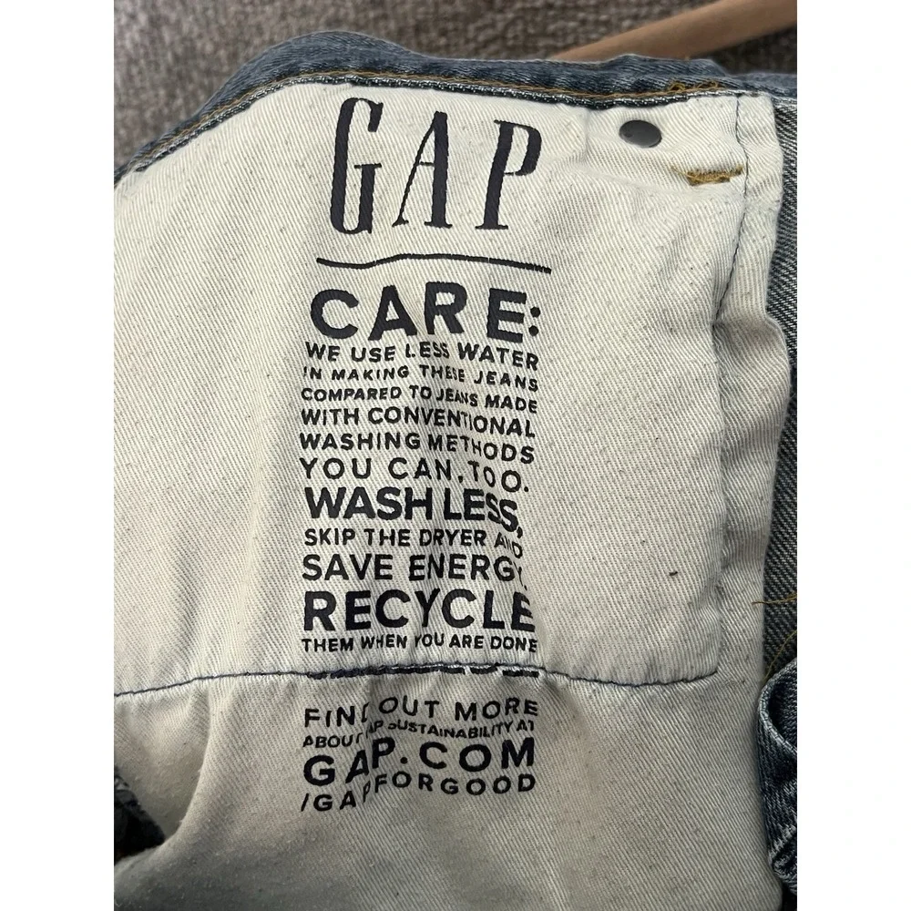 GAP Straight Vintage Jeans Mens Size 36x32‎ Blue Cotton 5 Pocket Denim
